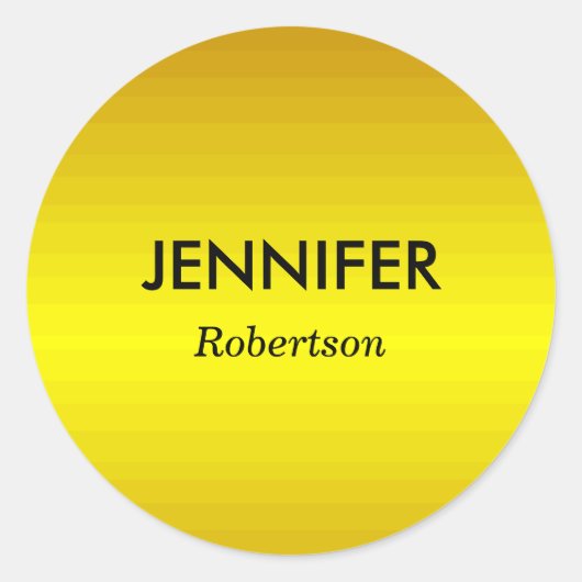 名前をカスタムする金ゴールド勾配 ラウンドシール (正面)