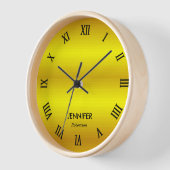 名前をカスタムする金ゴールド勾配 壁時計 (傾斜)