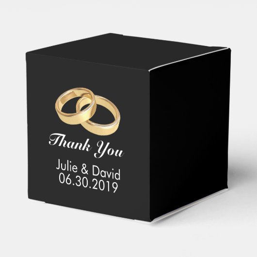 名前をカスタムする金ゴールド結婚ズリングや輪ブラック フェイバーボックス (裏面サイド)