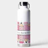 名前をカスタムする鉛筆先生 ウォーターボトル (正面)