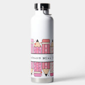 名前をカスタムする鉛筆先生 ウォーターボトル (左面)