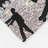 名前をカスタムする銀グリッターゾンビ フリースブランケット (角)