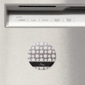 名前をカスタムする銀グリッターバレーボール マグネット (インサイチュ (食洗機))