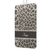 名前をカスタムする銀グリッターヒョウ斑点 カーエアーフレッシュナー (左)