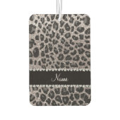 名前をカスタムする銀グリッターヒョウ斑点 カーエアーフレッシュナー (裏面)