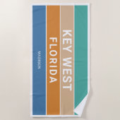 名前をカスタムする鍵ウェストフロリダ/あなたのテキスト ビーチタオル (正面)