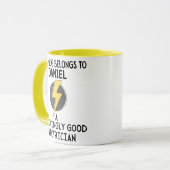 名前をカスタムする電気技師ギフトおもしろい電気技師プン マグカップ (正面左)