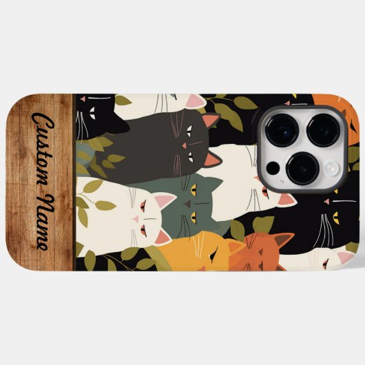 名前をカスタムする電話ケース猫 Case-Mate iPhoneケース (裏面 (横))