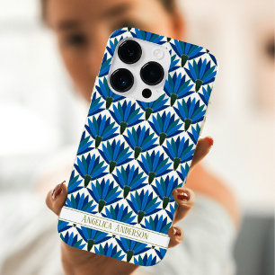 名前をカスタムする青い花 Case-Mate iPhone 14 PROケース