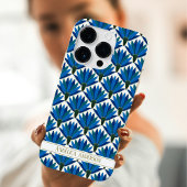 名前をカスタムする青い花 iPhoneケース