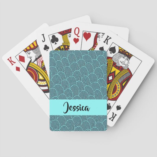 名前をカスタムする青螺旋波 トランプ (裏面)