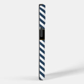 名前をカスタムする青/白ストライプ色 Case-Mate iPhoneケース (裏面 / 右)