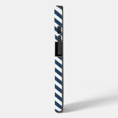 名前をカスタムする青/白ストライプ色 Case-Mate iPhoneケース (裏面 / 左)