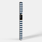 名前をカスタムする青/白ストライプ色 Case-Mate iPhoneケース (裏面 / 右)