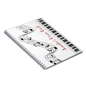 名前をカスタムする音楽ピアノキーボードおよびノート ノートブック (右側)