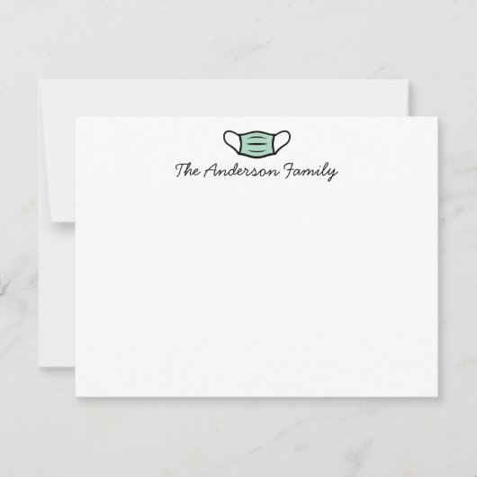 名前をカスタムする顔マスクスクリプトメディカルナースドクター ノートカード (正面)