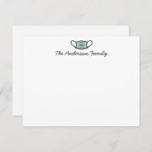 名前をカスタムする顔マスクスクリプトメディカルナースドクター ノートカード (正面/裏面)