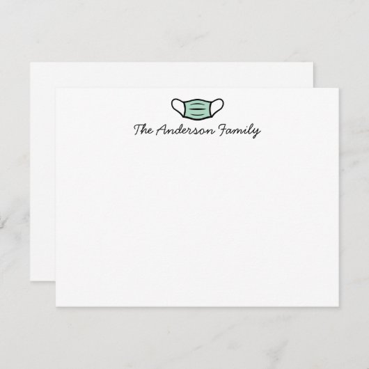 名前をカスタムする顔マスクスクリプトメディカルナースドクター ノートカード (正面/裏面)