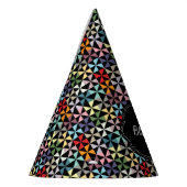 名前をカスタムする風車パターン黒 パーティーハット (左)