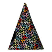 名前をカスタムする風車パターン黒 パーティーハット (右)