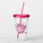 名前をカスタムする飛んでいる豚 アクリルタンブラー (裏面)