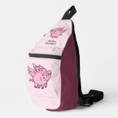 名前をカスタムする飛んでいる豚 スリングバッグ (右コーナー)