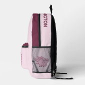 名前をカスタムする飛んでいる豚 プリントバックパック (右)