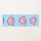 名前をカスタムする飛んでいる豚 ヨガマット (裏面(横))