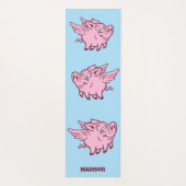 名前をカスタムする飛んでいる豚 ヨガマット (裏面)