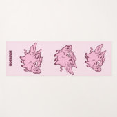 名前をカスタムする飛んでいる豚 ヨガマット (正面(横))