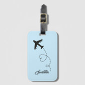 名前をカスタムする飛行機行先旅花嫁メイド ラゲッジタグ (正面縦)