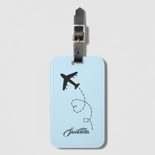 名前をカスタムする飛行機行先旅花嫁メイド ラゲッジタグ (正面縦)