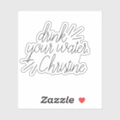 名前をカスタムする飲み水ボトルのリマインダー シール (シート)