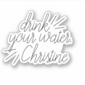 名前をカスタムする飲み水ボトルのリマインダー シール (正面)