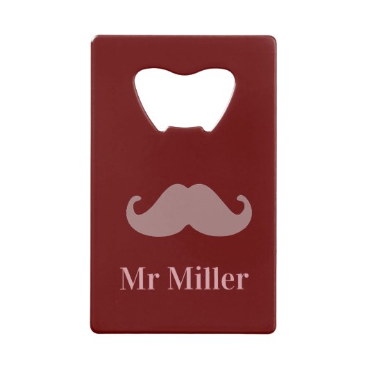 名前をカスタムする髭の追加 クレジットカード栓抜き (正面)