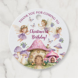 名前をカスタムする魔法フェアリーピンクマッシュルーム誕生日 フェイバータグ