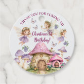 名前をカスタムする魔法フェアリーピンクマッシュルーム誕生日 フェイバータグ (正面)