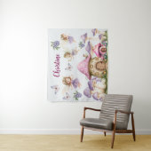 名前をカスタムする魔法フェアリーピンクマッシュルーム タペストリー (インサイチュ)