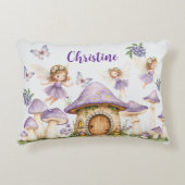 名前をカスタムする魔法妖精パープルガーデン アクセントクッション (正面)