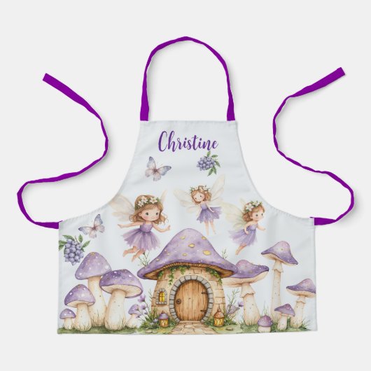 名前をカスタムする魔法妖精パープルガーデン エプロン (正面)