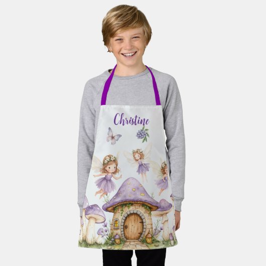 名前をカスタムする魔法妖精パープルガーデン エプロン (着用した状態)