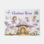 名前をカスタムする魔法妖精パープルガーデン ドアマット (正面)