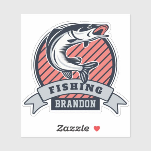 名前をカスタムする魚釣り シール (シート)