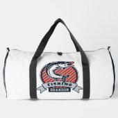 名前をカスタムする魚釣り ダッフルバッグ (裏面)