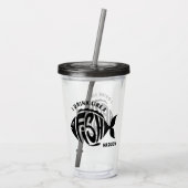 名前をカスタムする魚 アクリルタンブラー (裏面)