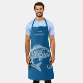 名前をカスタムする魚 エプロン (着用した状態)