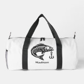 名前をカスタムする魚 ダッフルバッグ (裏面)