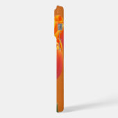 名前をカスタムする鮮やかオレンジチューリップ花写真 iPhoneケース (左側面)