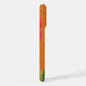 名前をカスタムする鮮やかオレンジチューリップ花写真 iPhoneケース (右側面)