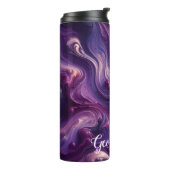 名前をカスタムする鮮やかパープル注絵を描流効果 タンブラー (回転左)